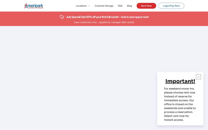 Screenshot of ameriparkcoveredstorage.com