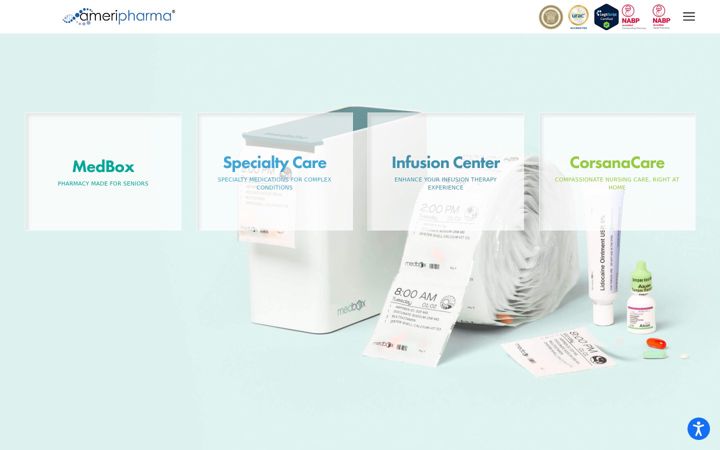 Screenshot van ameripharma.com