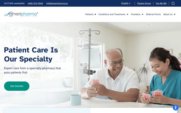 Screenshot van ameripharmaspecialty.com