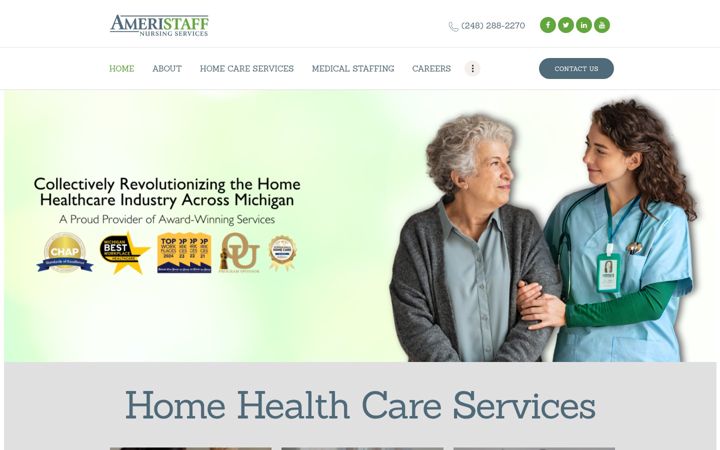 Screenshot van ameristaffservices.com