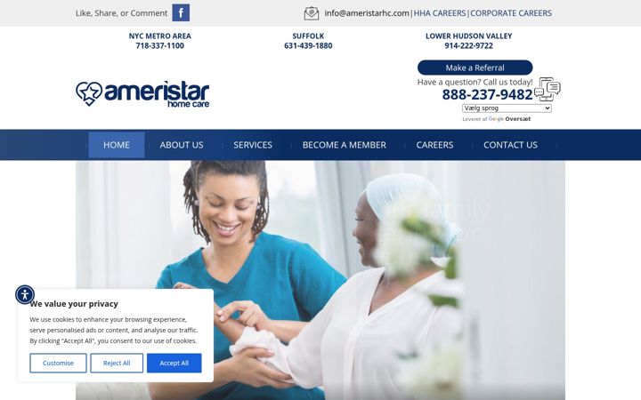 Screenshot van ameristarhc.com