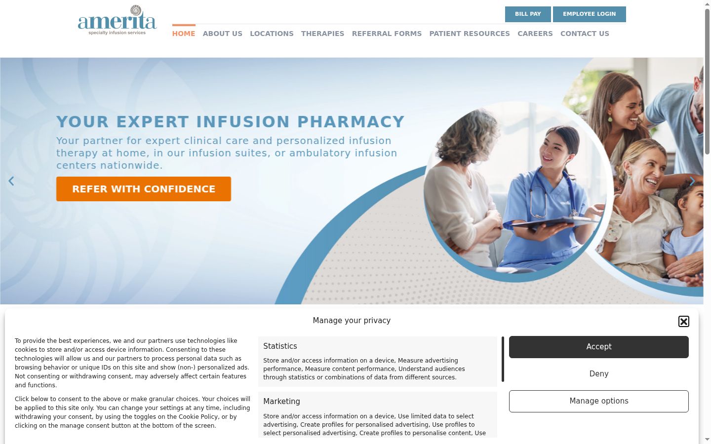 Screenshot of the consent banner shown before any interaction