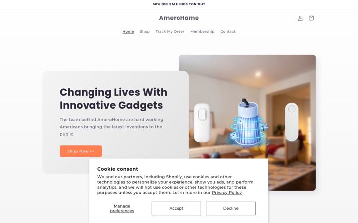 Screenshot of amerohome.com