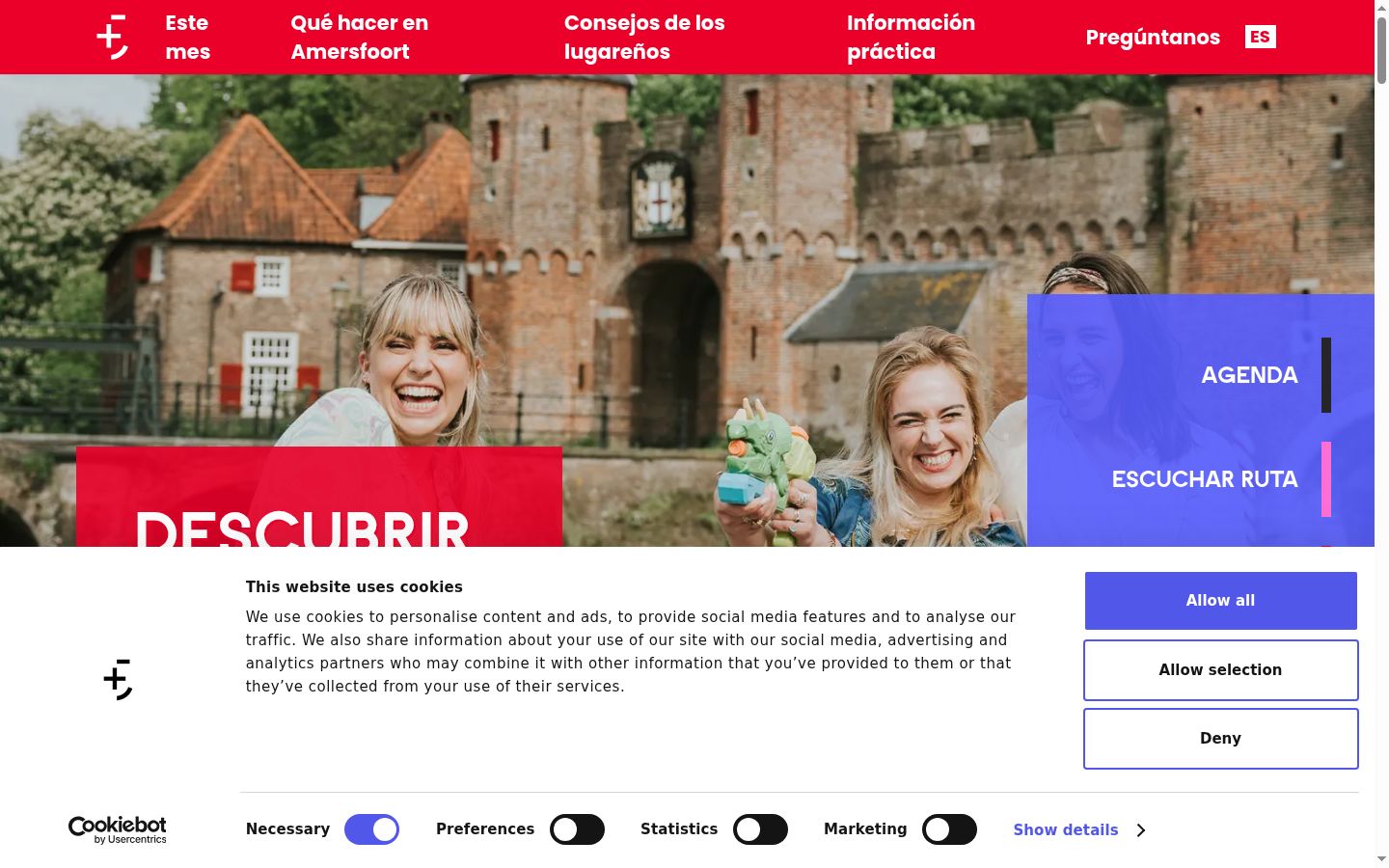 Screenshot of the consent banner shown before any interaction
