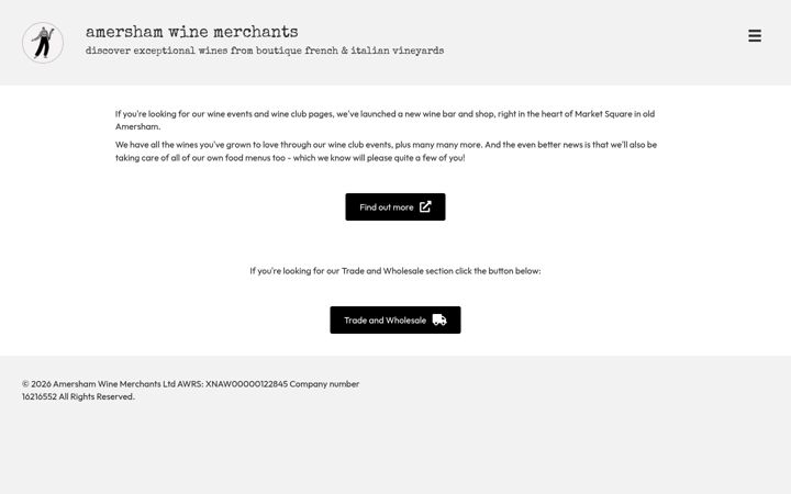 Screenshot of amershamwinemerchants.com