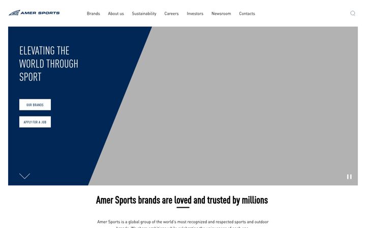 Screenshot of amersports.com