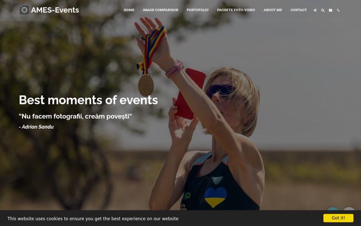 Posnetek zaslona ames-events.com
