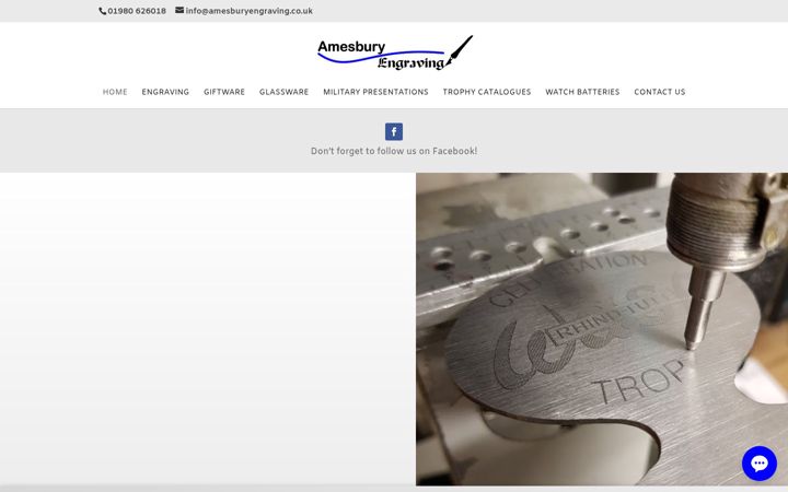 Screenshot of amesburyengraving.co.uk