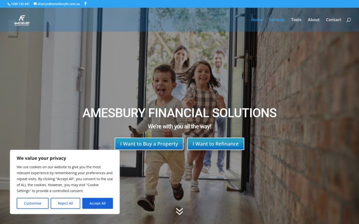 Ekraanipilt saidist amesburyfinancial.com.au