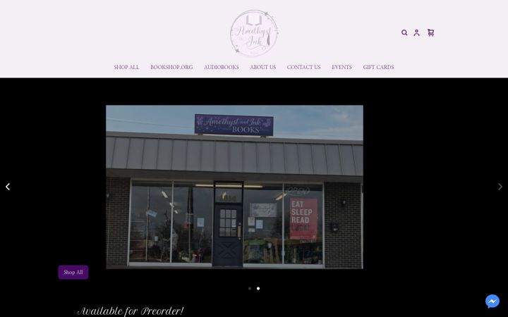Captura de pantalla de amethystandinkbooks.com