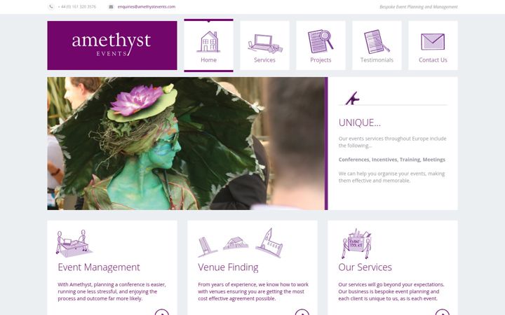 Captura de pantalla de amethystevents.com