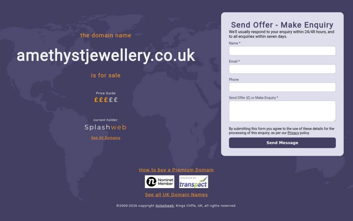 Screenshot of amethystjewellery.co.uk