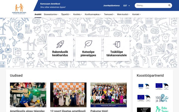 Screenshot of ametikool.ee
