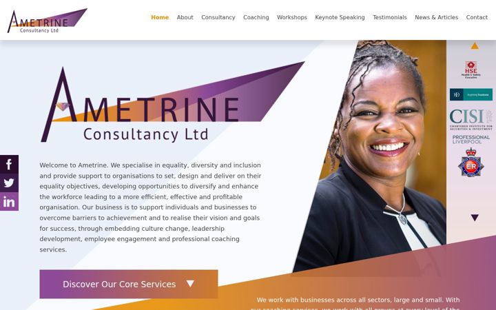 Screenshot of ametrineconsultancy.com