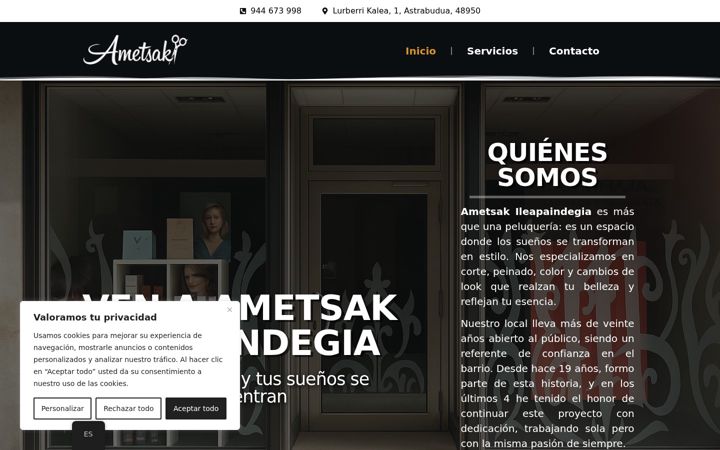 Screenshot of ametsakileapandegia.com