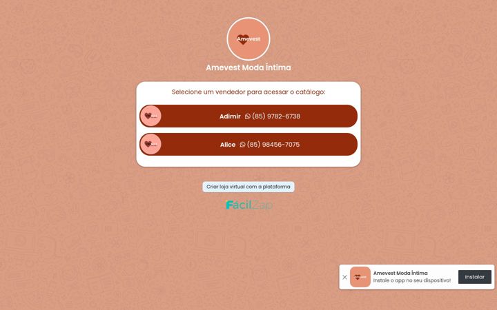 Screenshot του amevest.com.br