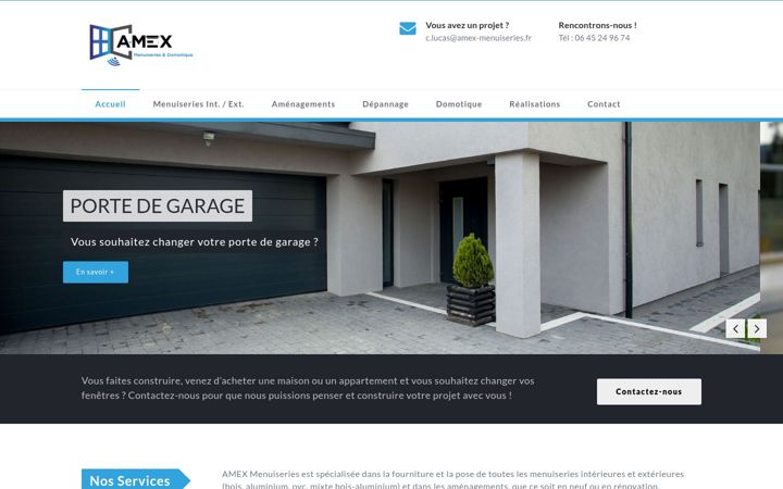 Screenshot of amex-menuiseries.fr