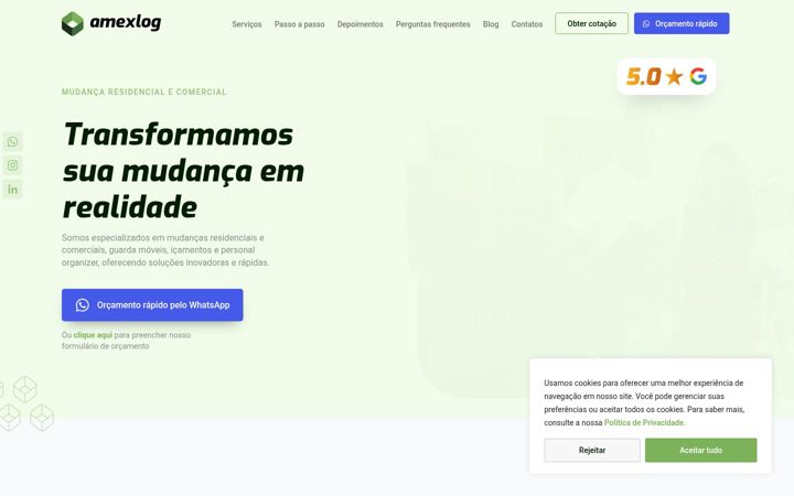 Screenshot of amexlog.com.br