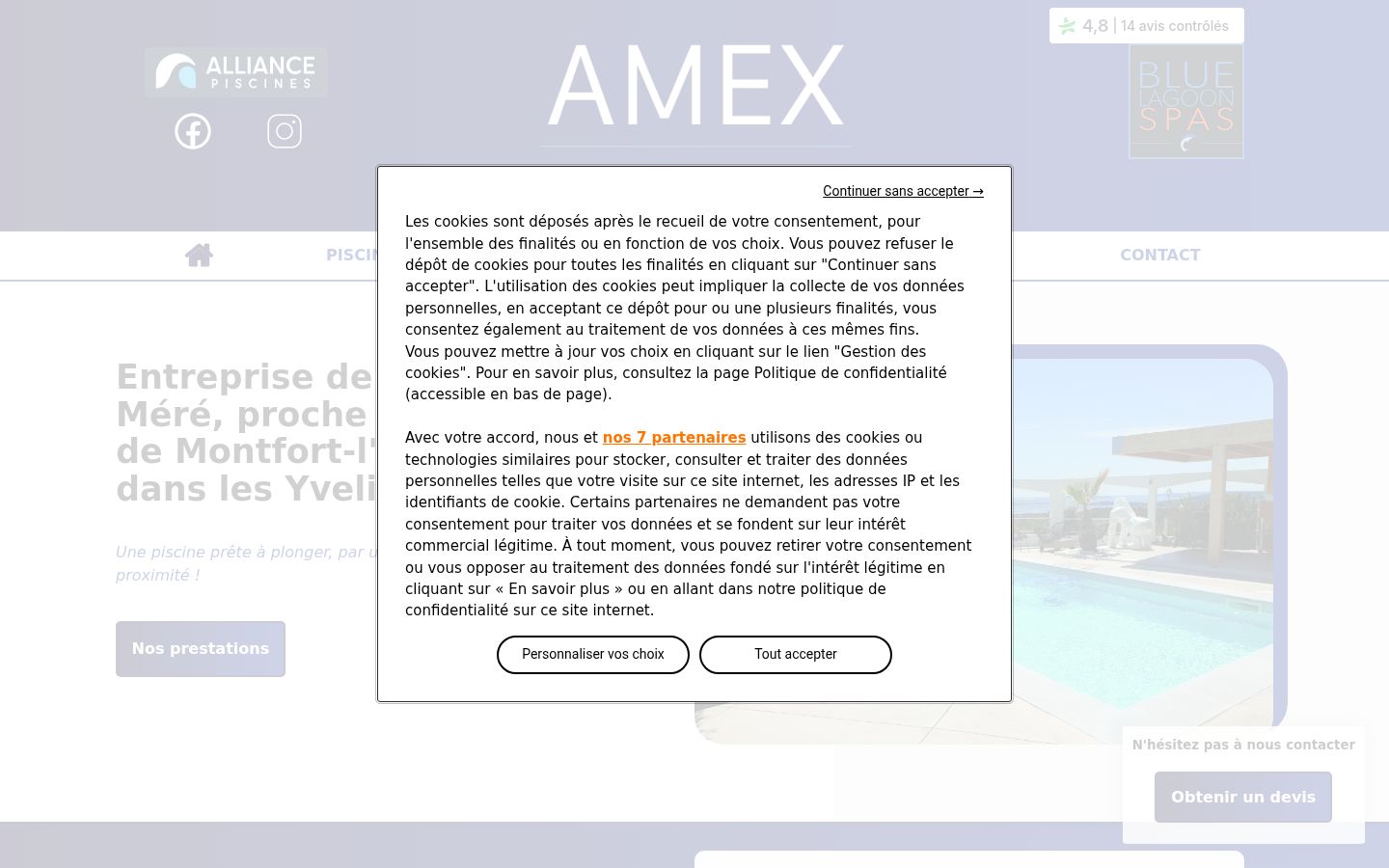 Screenshot del banner di consenso mostrato prima di qualsiasi interazione