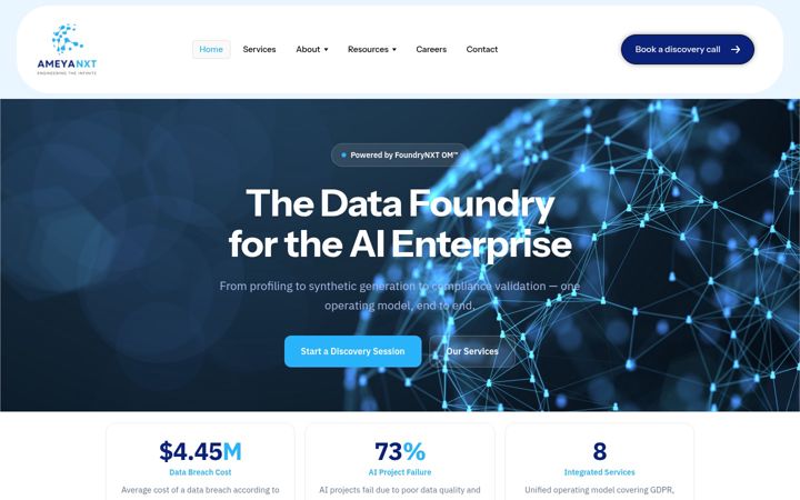 Screenshot di ameyanxt.com