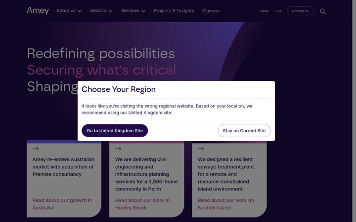 Screenshot di ameygroup.com.au