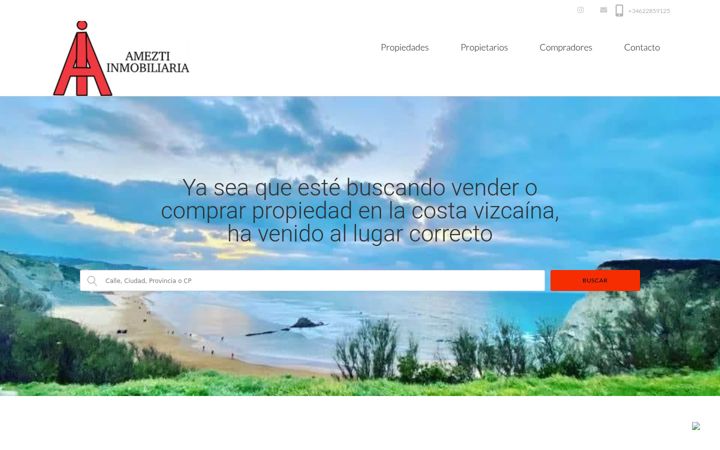 Екранна снимка на ameztiinmobiliaria.com