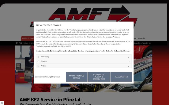 Screenshot of amf-center.de