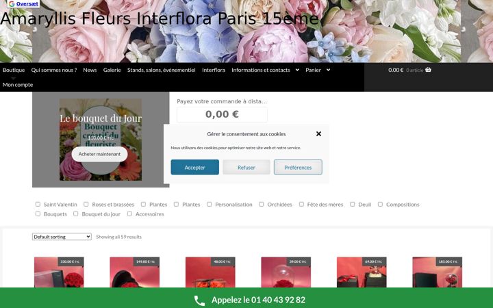 Snimka zaslona za amfleurs.fr
