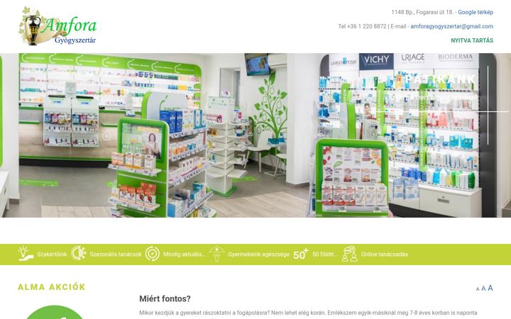 Screenshot of amforapatika.hu