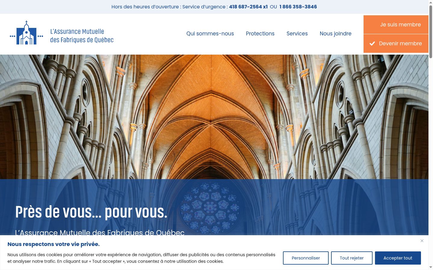 Screenshot of the consent banner shown before any interaction
