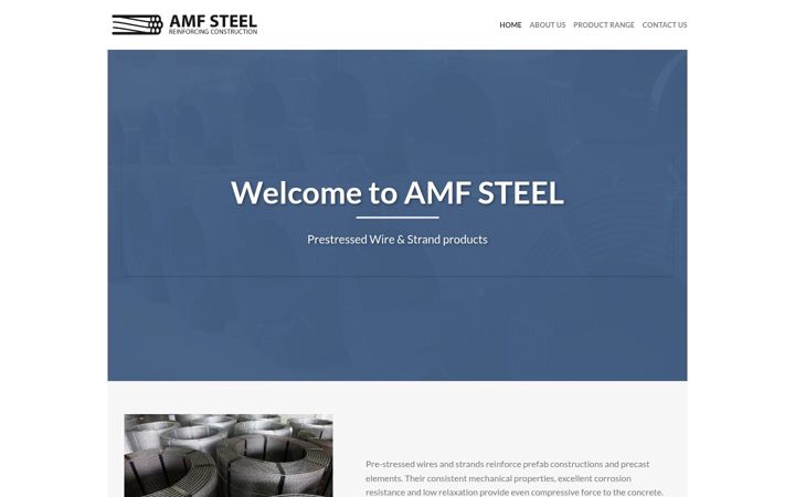 Screenshot of amfsteel.co.uk
