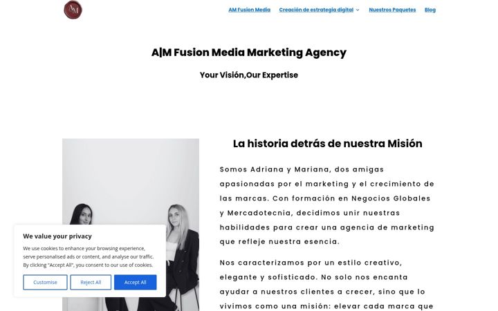 Snimka zaslona za amfusionmedia.com