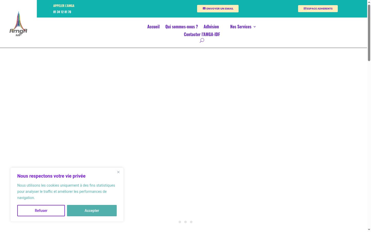 Capture d'écran de la bannière de consentement affichée avant toute interaction