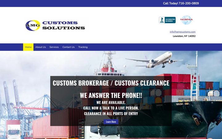 Screenshot of amgcustoms.com
