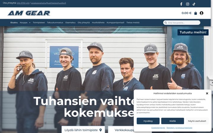 Screenshot of amgear.fi