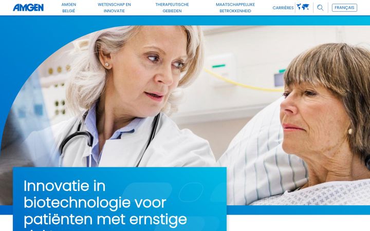 Screenshot of amgen.be