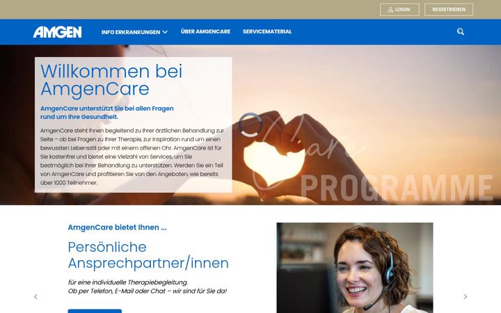 Екранна снимка на amgencare.de