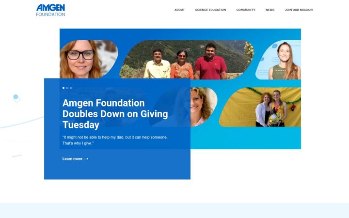 Ekraanipilt saidist amgenfoundation.org