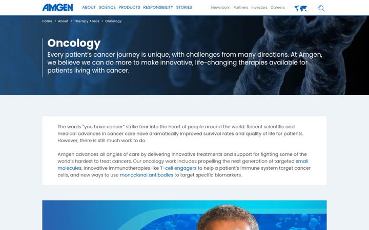 Snímek obrazovky amgenoncology.com