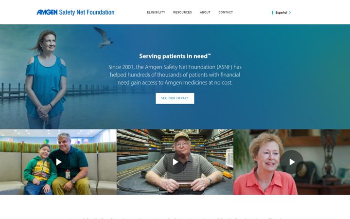 Screenshot of amgensafetynetfoundation.com
