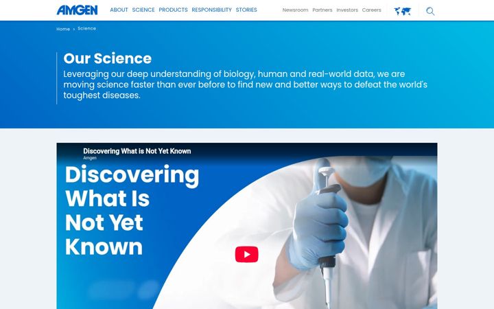 Screenshot of amgenscience.com