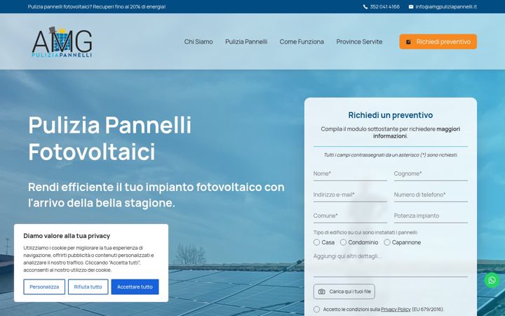 Screenshot of amgpuliziapannelli.it