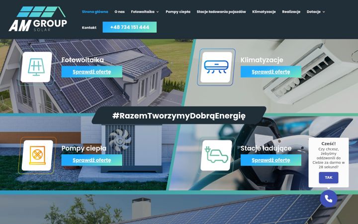Snimka zaslona za amgroupsolar.com
