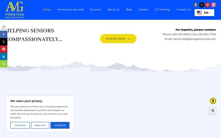 Screenshot of amgseniorcare.com