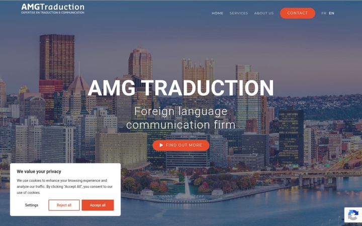 Snimka zaslona za amgtraduction.com
