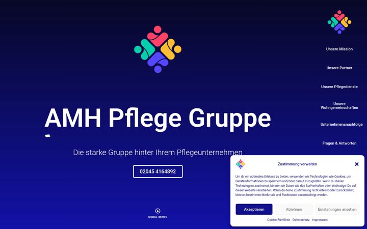 Screenshot of amh-pflege-gruppe.de