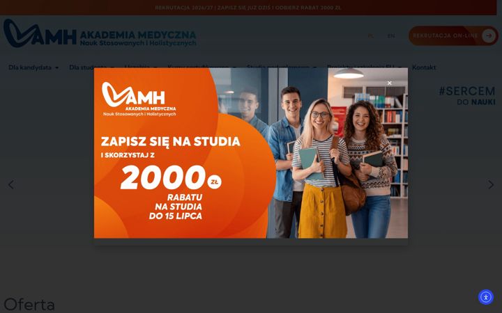Screenshot di amh.edu.pl