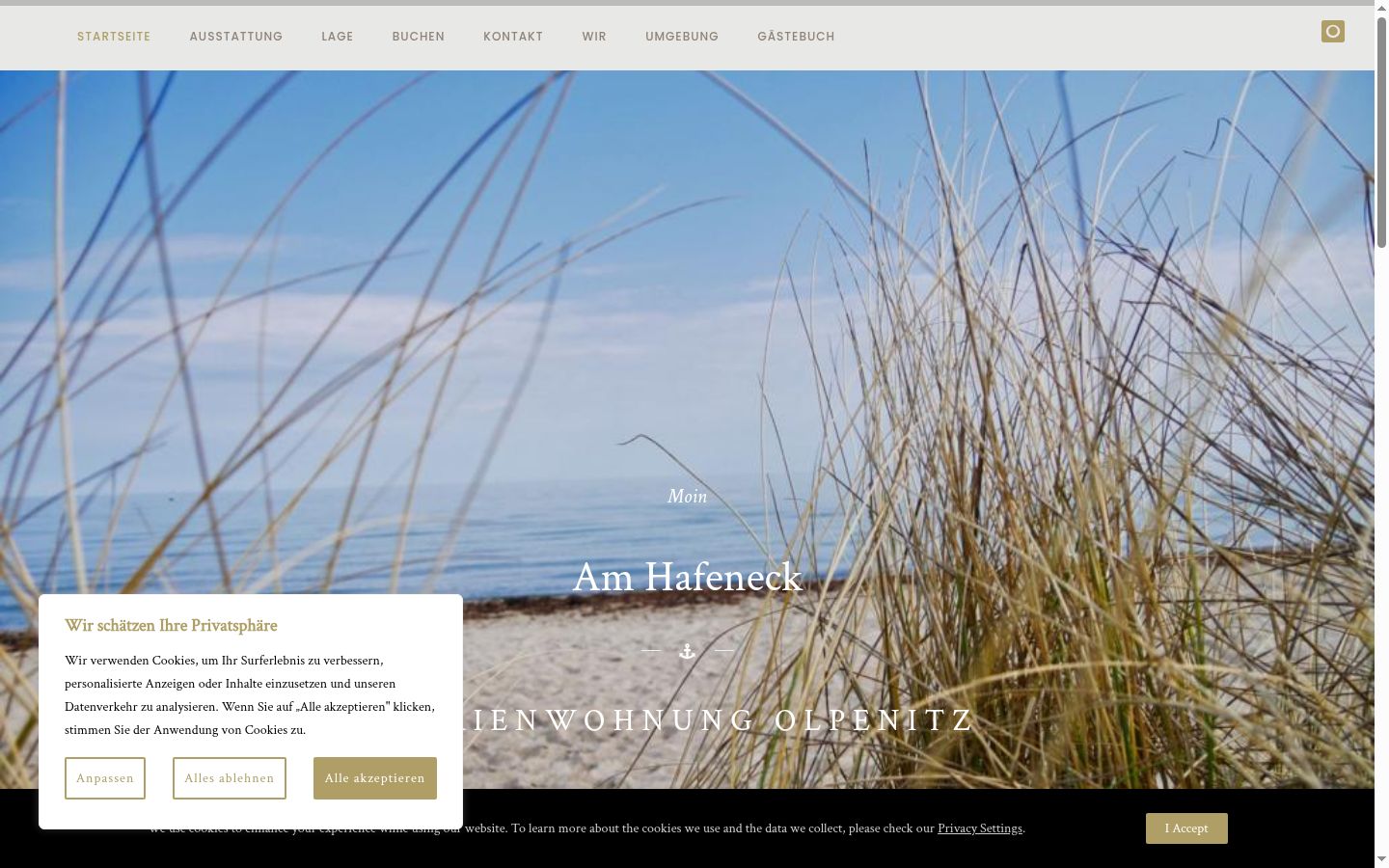Screenshot of the consent banner shown before any interaction