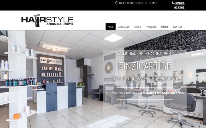 Screenshot of amhairstyle.de