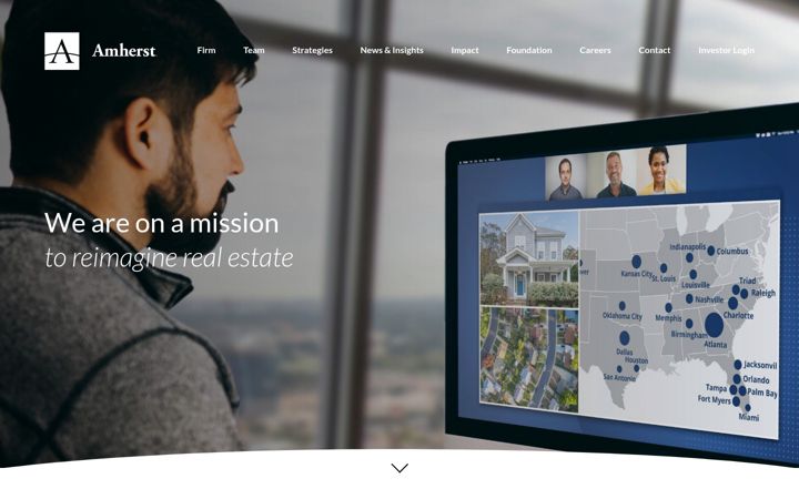 Skjámynd af amherst.com